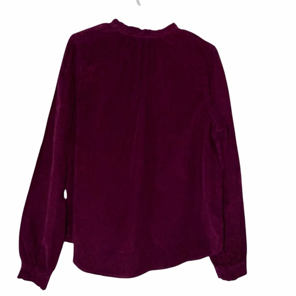 Wonderly Deep Plum Button Front Top Size Large - Picture 3 of 7
